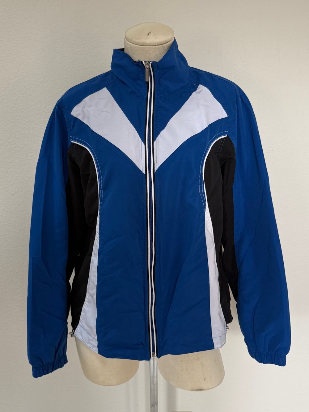 Blue White Black Colorblock Windbreaker Jacket